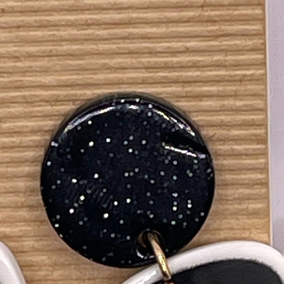 Black and Leopard Print FRIDAY Earrings acrylic - Picture 3 of 4